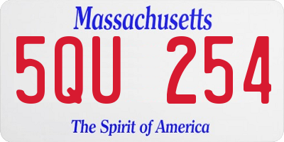 MA license plate 5QU254