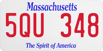 MA license plate 5QU348