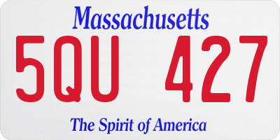MA license plate 5QU427