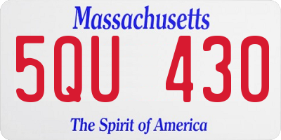 MA license plate 5QU430