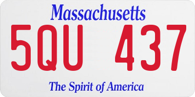 MA license plate 5QU437