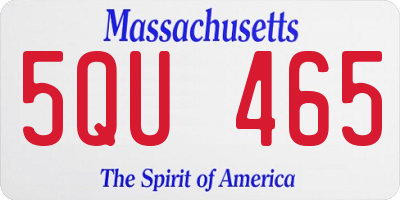 MA license plate 5QU465