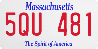 MA license plate 5QU481