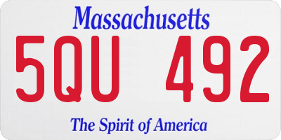 MA license plate 5QU492