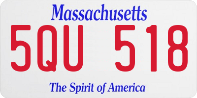 MA license plate 5QU518