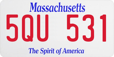 MA license plate 5QU531