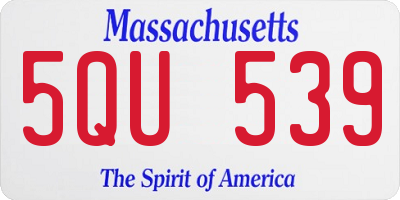 MA license plate 5QU539