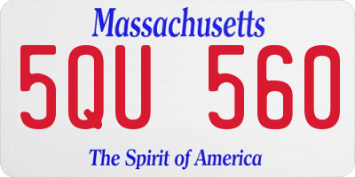 MA license plate 5QU560