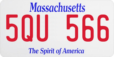 MA license plate 5QU566