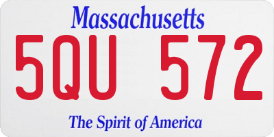 MA license plate 5QU572