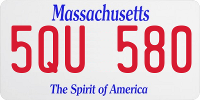 MA license plate 5QU580