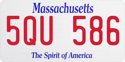 MA license plate 5QU586
