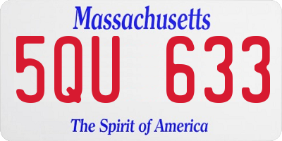 MA license plate 5QU633