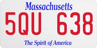 MA license plate 5QU638