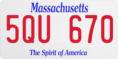 MA license plate 5QU670