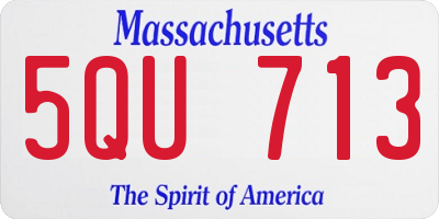 MA license plate 5QU713