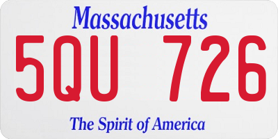 MA license plate 5QU726