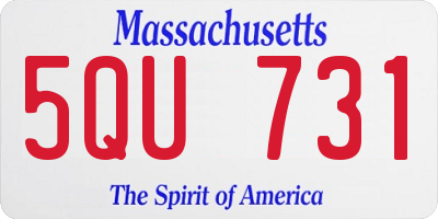 MA license plate 5QU731