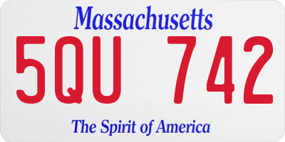 MA license plate 5QU742