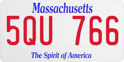 MA license plate 5QU766