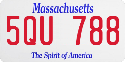 MA license plate 5QU788