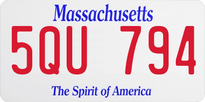 MA license plate 5QU794