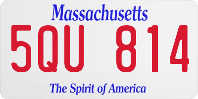 MA license plate 5QU814