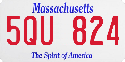 MA license plate 5QU824