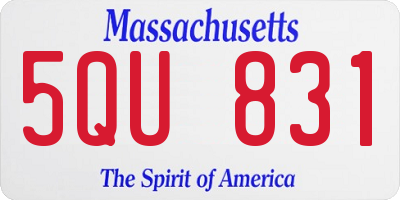 MA license plate 5QU831