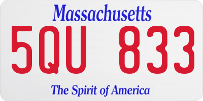 MA license plate 5QU833