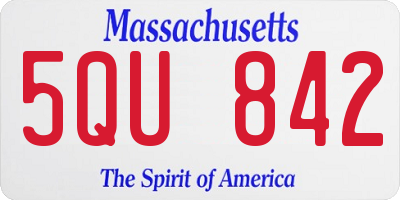 MA license plate 5QU842