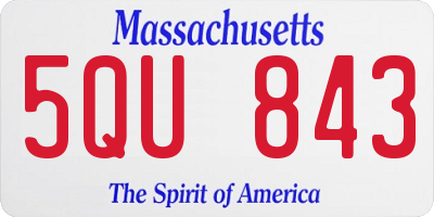 MA license plate 5QU843