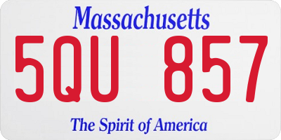 MA license plate 5QU857