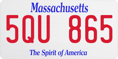 MA license plate 5QU865