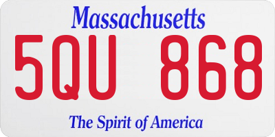 MA license plate 5QU868
