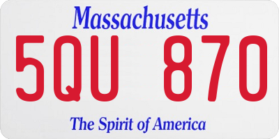 MA license plate 5QU870
