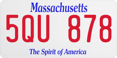 MA license plate 5QU878