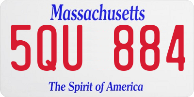 MA license plate 5QU884
