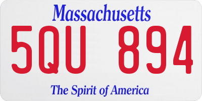 MA license plate 5QU894