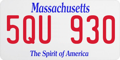 MA license plate 5QU930