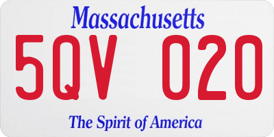 MA license plate 5QV020