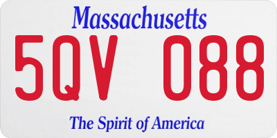 MA license plate 5QV088