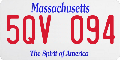 MA license plate 5QV094
