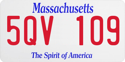 MA license plate 5QV109
