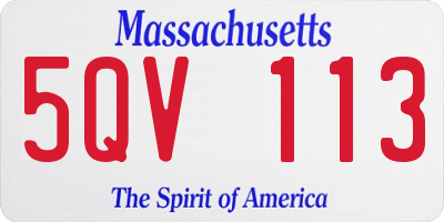 MA license plate 5QV113