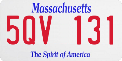 MA license plate 5QV131