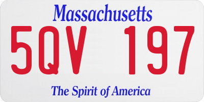 MA license plate 5QV197