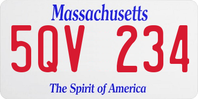 MA license plate 5QV234