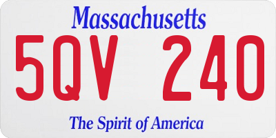 MA license plate 5QV240
