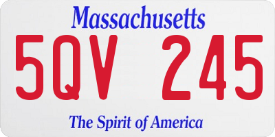 MA license plate 5QV245